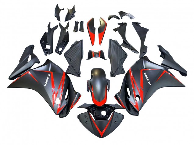 Carénages Moto Honda CBR250RR 2011-2015 - Noir Mat Rouge Bande