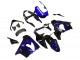 Carénages Moto Kawasaki ZX9R 2000-2001 - Noir Brillant Bleu Flamme Blanc
