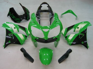 Carénages Moto Kawasaki ZX9R 2000-2001 - Vert Argent Noir