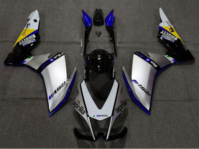 Carénages Moto Aprilia RSV4 1000 2009-2015 - Argent Noir Bleu Jaune