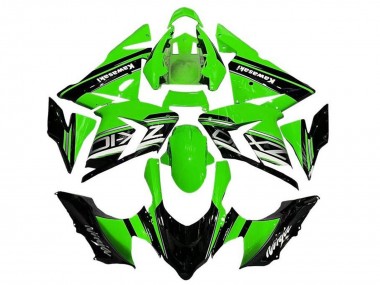 Carénages Moto Kawasaki ZX10R 2004-2005 - Noir Vert Argent