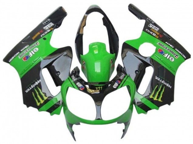 Carénages Moto Kawasaki ZX12R 2000-2001 - Vert Noir Jaune Elf Monstre