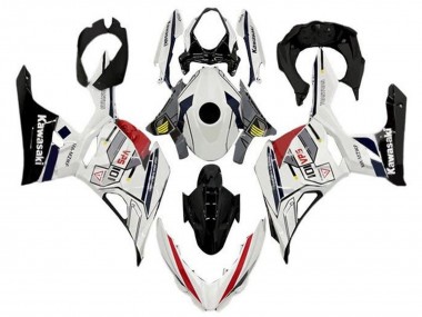 Carénages Moto Kawasaki Ninja 400 2018-2024 - Blanc Gris Jaune Rouge Noir Bande