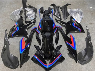 Carénages Moto BMW S1000RR 2019-2022 - Noir Bleu Rouge