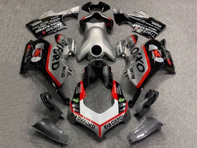 Carénages Moto Ducati Panigale V4 V4S 2020-2021 - Argent Blanc Rouge Noir Fibre de Carbone Style
