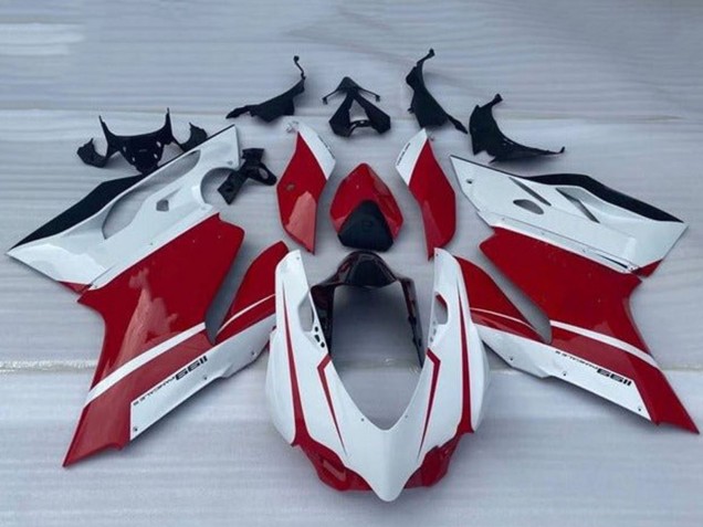 Carénage Moto Ducati Panigale 1199 2011-2014 - Blanc Rouge Noir Brillant