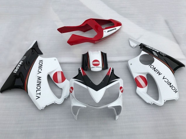 Carénages Moto Honda CBR600 F4i 2001-2003 - Blanc Rouge Noir Brillant Konica Minolta