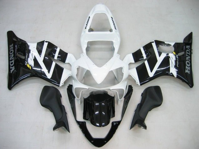 Carénages Moto Honda CBR600 F4i 2001-2003 - Blanc Noir Brillant