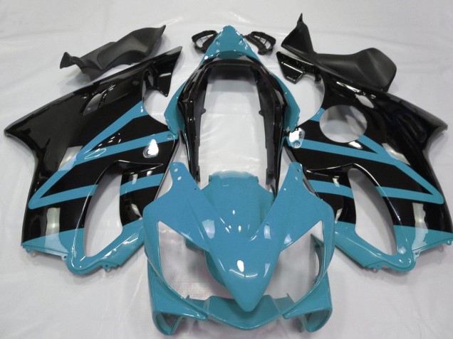 Carénages Moto Honda CBR600 F4i 2004-2007 - Bleu Clair Noir Brillant