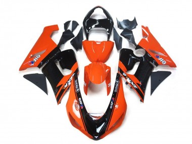 Carénages Moto Kawasaki ZX6R 2005-2006 - Orange Noir Elf