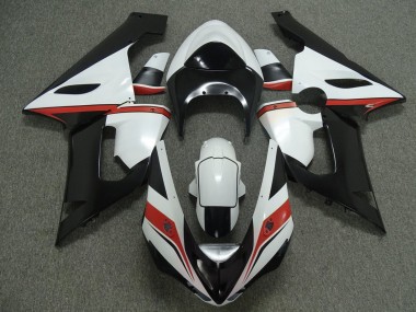 Carénages Moto Kawasaki ZX6R 2005-2006 - Blanc Noir Rouge
