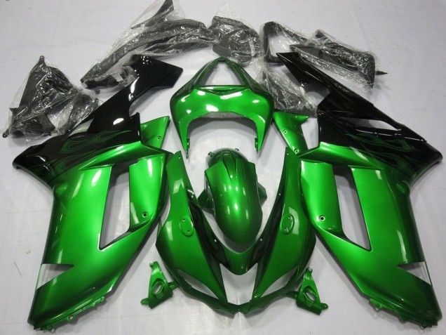 Carénages Moto Kawasaki ZX6R 2007-2008 - Vert Noir