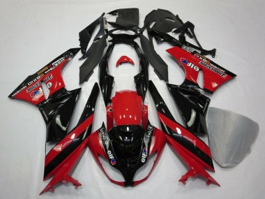 Carénages Moto Kawasaki ZX6R 2009-2012 - Rouge Noir Brillant Elf Touch4 Bridgestone