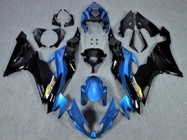 Carénages Moto Kawasaki ZX6R 2019-2022 - Bleu Noir Brillant Jaune