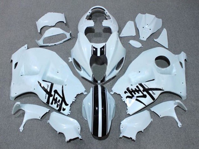 Carénages Moto Suzuki GSXR 1300 Hayabusa 1996-2007 - Blanc Noir Bande