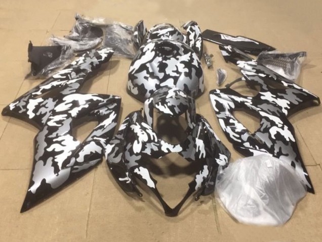 Carénages Moto Suzuki GSXR1000 2000-2002 - Noir Blanc Gris Camouflage