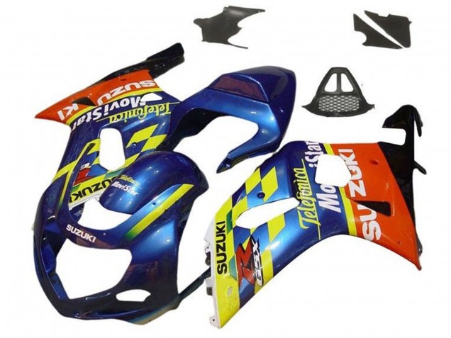 Carénages Moto Suzuki GSXR1000 2000-2002 - Bleu Jaune Rouge Telefonica Motul
