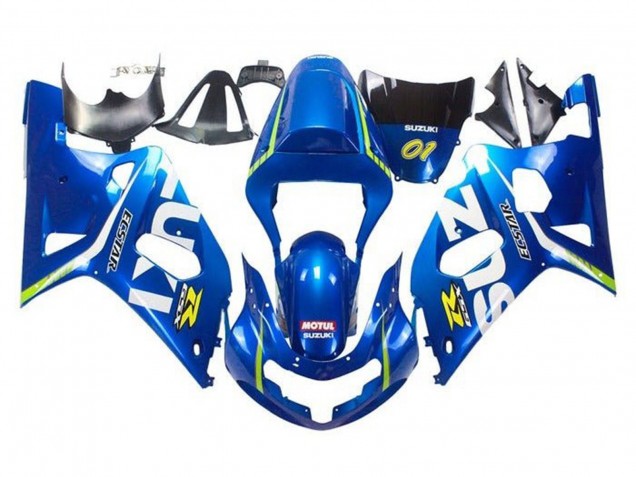 Carénages Moto Suzuki GSXR 600 / GSXR 750 2001-2003 - Bleu Jaune Vert Blanc