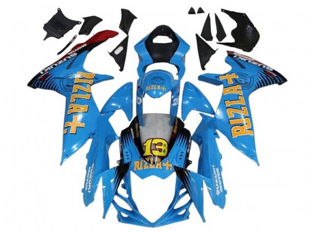 Carénages Moto Suzuki GSXR 600 / GSXR 750 2011-2024 - Bleu Jaune Rouge Noir Rizla 13