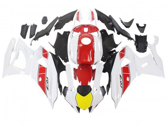 Carénages Moto Yamaha YZF R7 2021-2024 - Blanc Jaune Rouge Bande