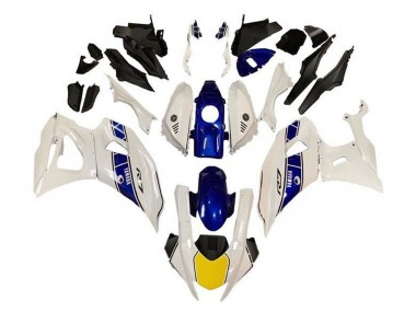 Carénages Moto Yamaha YZF R7 2021-2024 - Blanc Jaune Bleu Bande