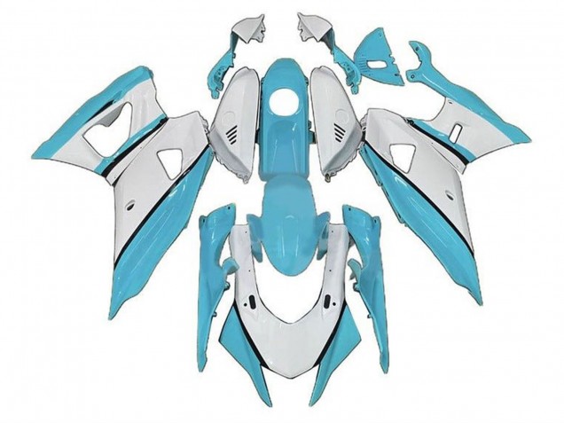 Carénages Moto Yamaha YZF R7 2021-2024 - Bleu Turquoise Blanc