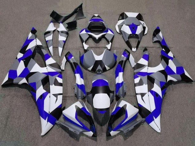 Carénages Moto Yamaha YZF R6 2008-2016 - Blanc Bleu Gris Noir Camouflage