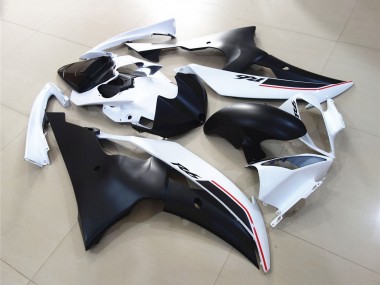 Carénages Moto Yamaha YZF R6 2008-2016 - Blanc Noir Mat Rouge