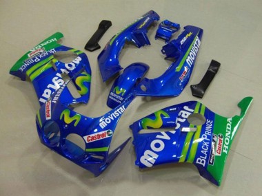 Carénages Moto Honda CBR250RR MC19 1988-1989 - Bleu Vert Blanc MoviStar Rouge Castrol