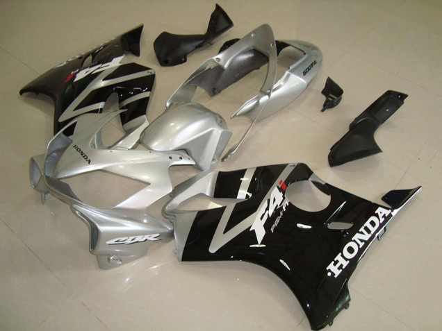 Carénage Moto Honda CBR600 F4i 2004-2007 - Argent Noir Brillant