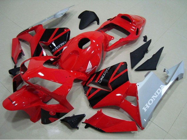 Carénages Moto Honda CBR600RR 2003-2004 - Rouge Argent Noir Brillant