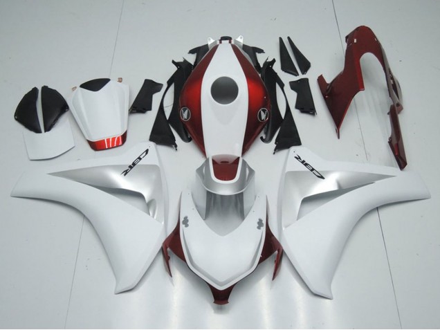 Carénages Moto Honda CBR1000RR 2008-2011 - Blanc Argent Bonbon Rouge