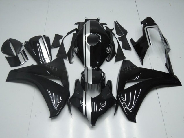 Carénages Moto Honda CBR1000RR 2008-2011 - Noir Brillant Argent Bande