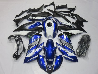 Carénages Moto Yamaha YZF R3 2015-2018 - Bleu Blanc Noir Vert Monstre