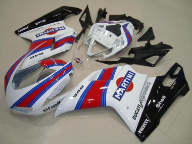 Carénages Moto Ducati 848 2007-2014 - Blanc Rouge Vert Noir Brillant Martini