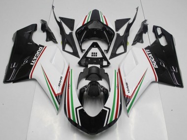 Kits Carénage Moto Ducati 848 2007-2014 - Blanc Rouge Vert Noir Brillant