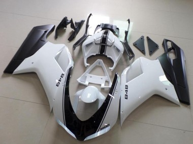 Carénage Moto Ducati 848 2007-2014 - Blanc Noir Mat