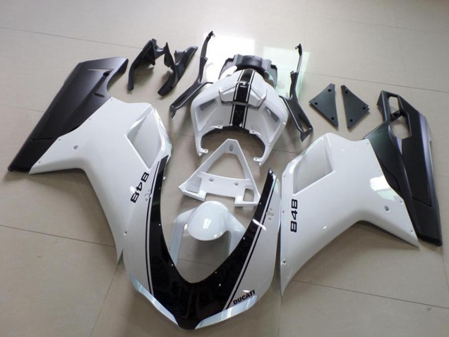Carénage Moto Ducati 848 2007-2014 - Blanc Noir Mat