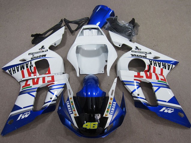 Carénages Moto Yamaha YZF R6 1998-2002 - Blanc Bleu Rouge Fiat Michelin Motul 46