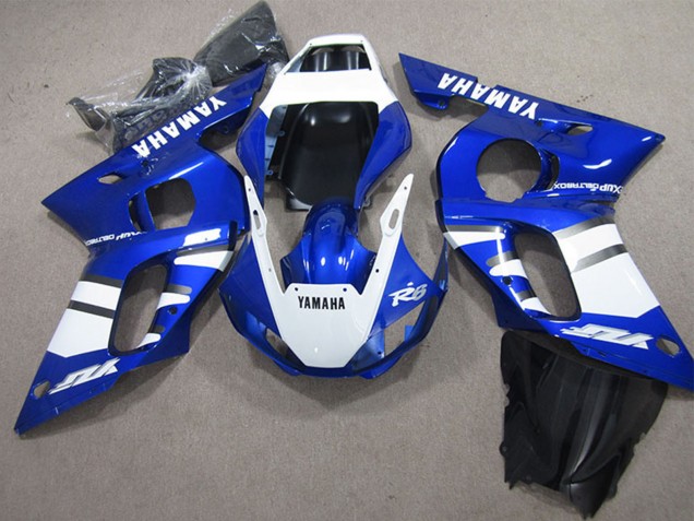 Carénages Moto Yamaha YZF R6 1998-2002 - Blanc Bleu