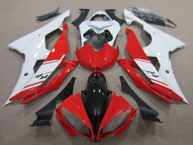 Kits Carénages Moto Yamaha YZF R6 2008-2016 - Blanc Rouge Noir Brillant