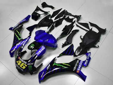 Carénages Moto Yamaha YZF R1 2015-2019 - Bleu Blanc Noir Vert ENEOS Monstre M1 46