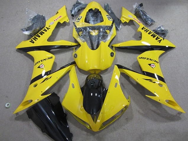 Carénages Moto Yamaha YZF R1 2004-2006 - Jaune Noir Brillant Dunlop