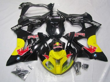 Carénages Moto BMW S1000RR 2009-2014 - Noir Brillant Jaune Red Bull
