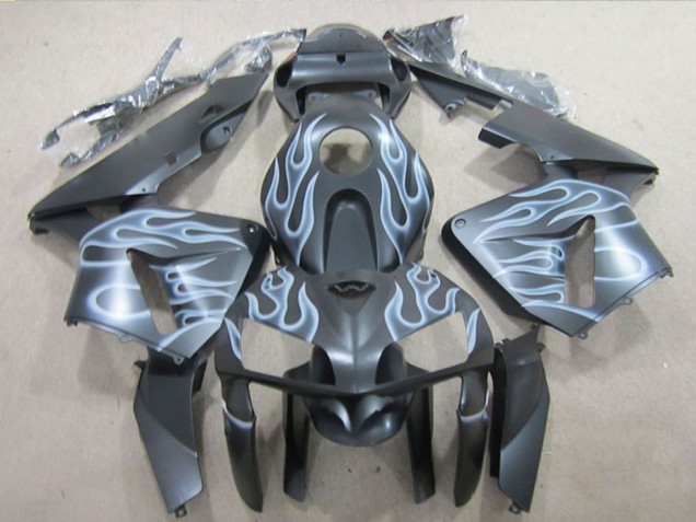 Carénages Moto Honda CBR600RR 2005-2006 - Noir Mat Argent Flamme