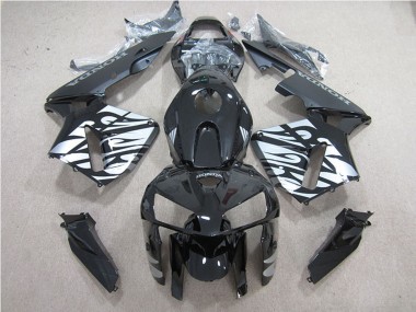 Carénage Moto Honda CBR600RR 2005-2006 - Noir Brillant Argent Flamme