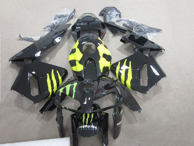 Carénages Moto Honda CBR600RR 2007-2008 - Noir Brillant Jaune Vert Monstre