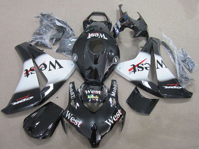 Carénages Moto Honda CBR1000RR 2008-2011 - Noir Brillant Blanc West