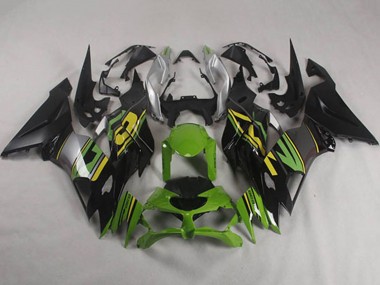 Carénages Moto Kawasaki ZX6R 2019-2022 - Vert Jaune Argent Noir Mat