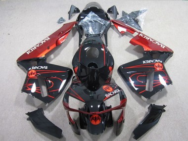 Carénages Moto Kawasaki ZX10R 2004-2005 - Noir Rouge Racardi